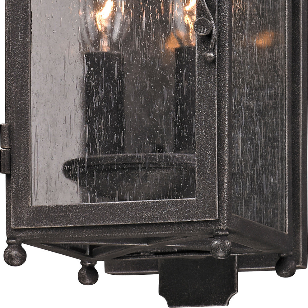 Larchmont, Outdoor Wall Lantern, Small - 6", Clear Seeded Glass - Incandescent L