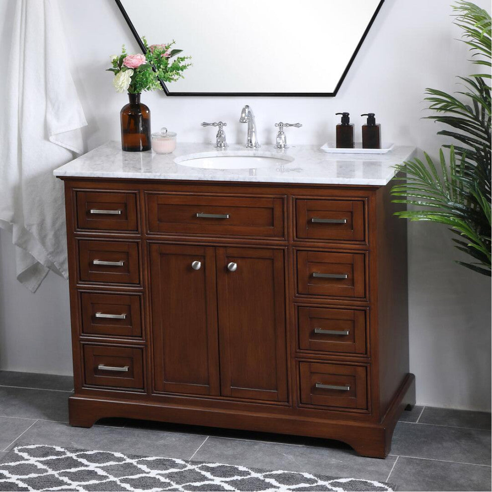 42" Single Bathroom Vanity Set, Teak