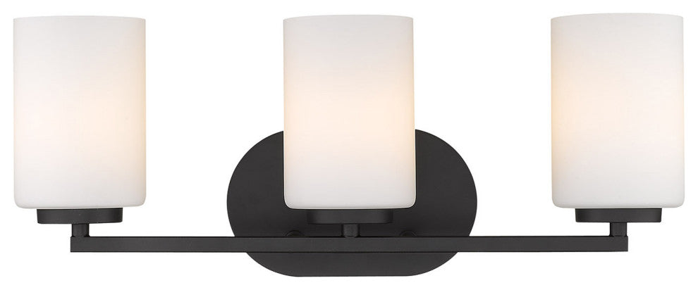 Manhattan 3 Light Bath Vanity, Matte Black