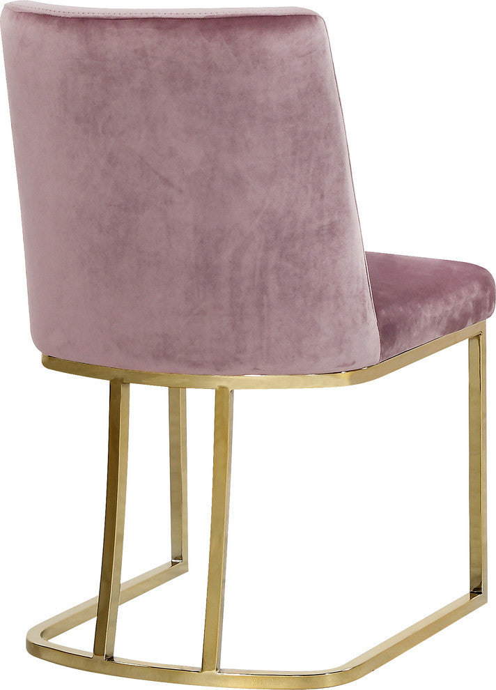 Heidi Velvet Dining Chairs, Set of 2, Pink
