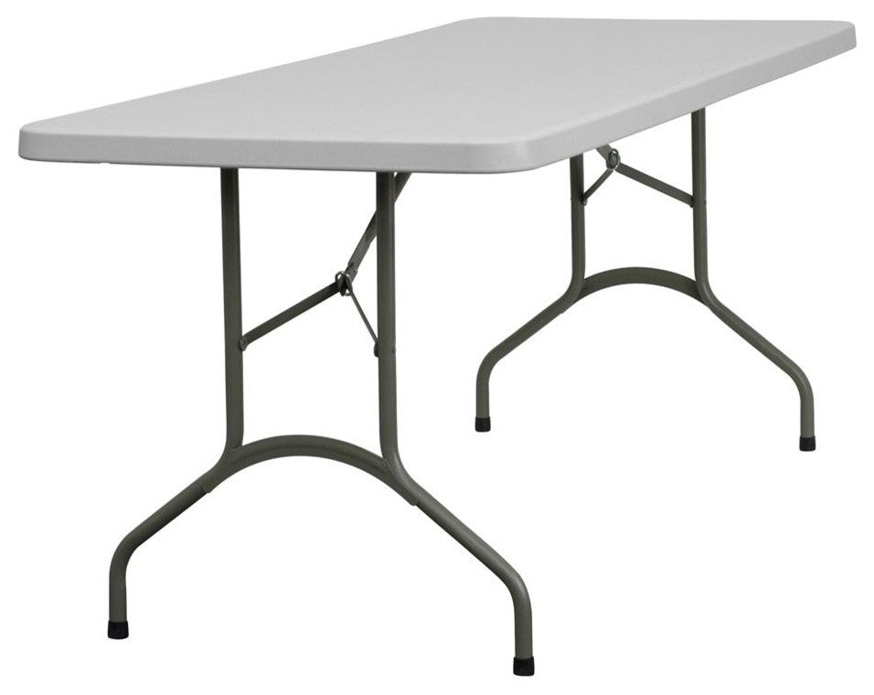 30''W x 72''L Granite White Plastic Folding Table