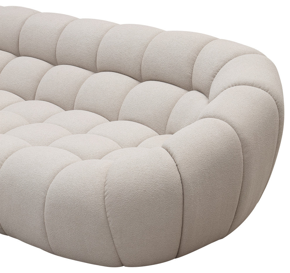 Divani Casa Yolonda Modern Beige Curved Sectional Sofa