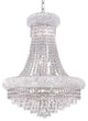 Elegant Primo Dining Room Light, Chrome Finish With Royal Cut Crystal