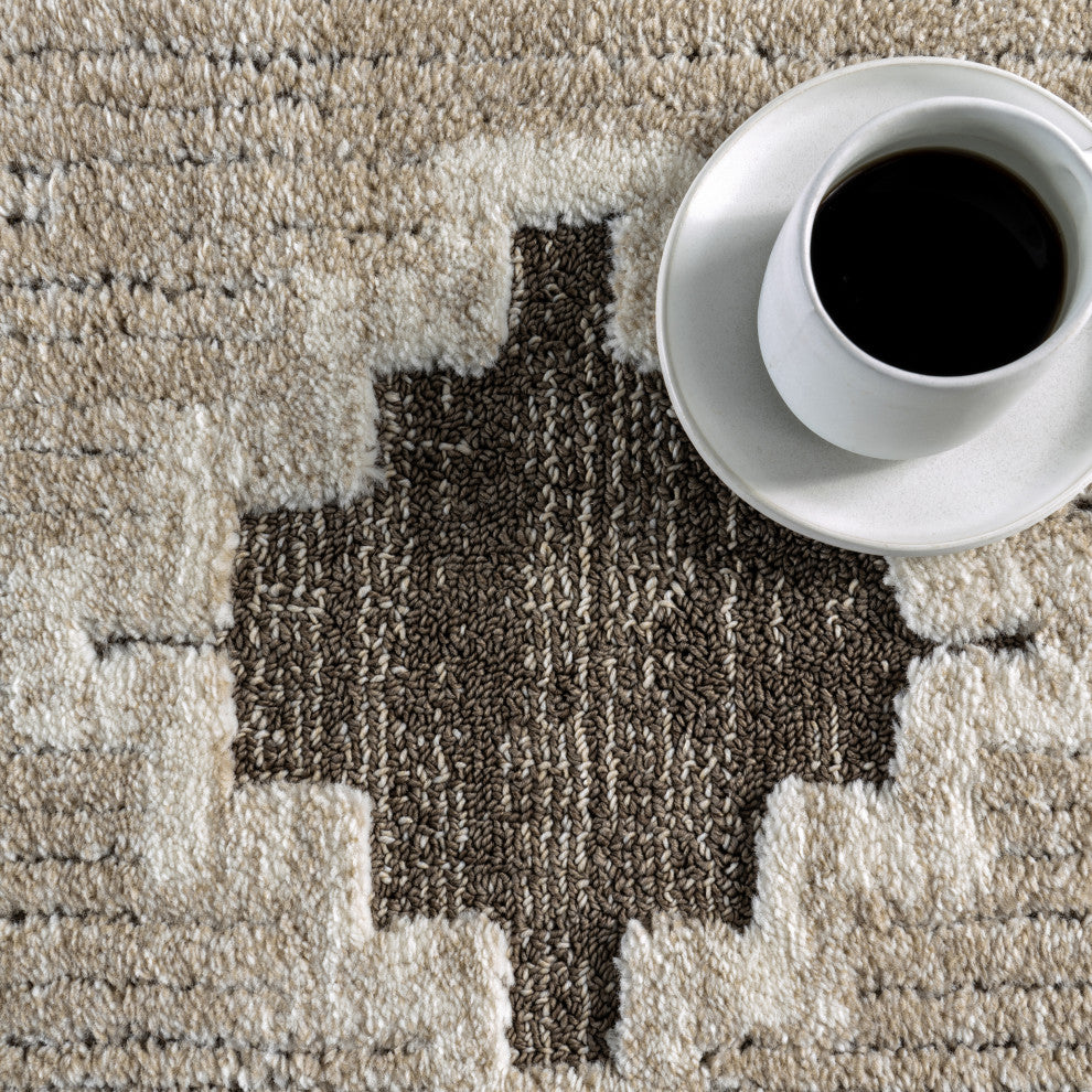 Gatsby Southwestern Tasseled Area Rug, Brown 3' x 5'
