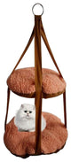 Kittyhaus Dual-Lounger Kitty Cat Pillow Hammock Lounge, Brown