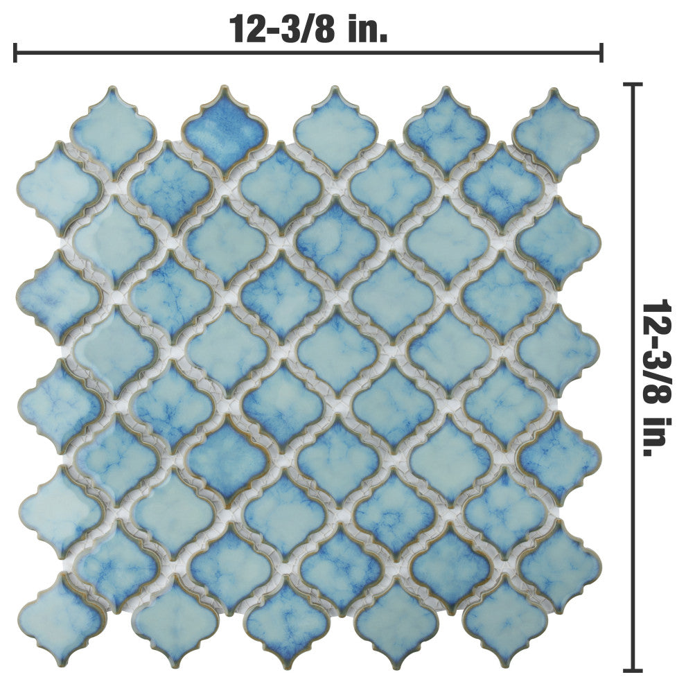 Hudson Tangier Mosaic Floor and Wall Tile, Marine