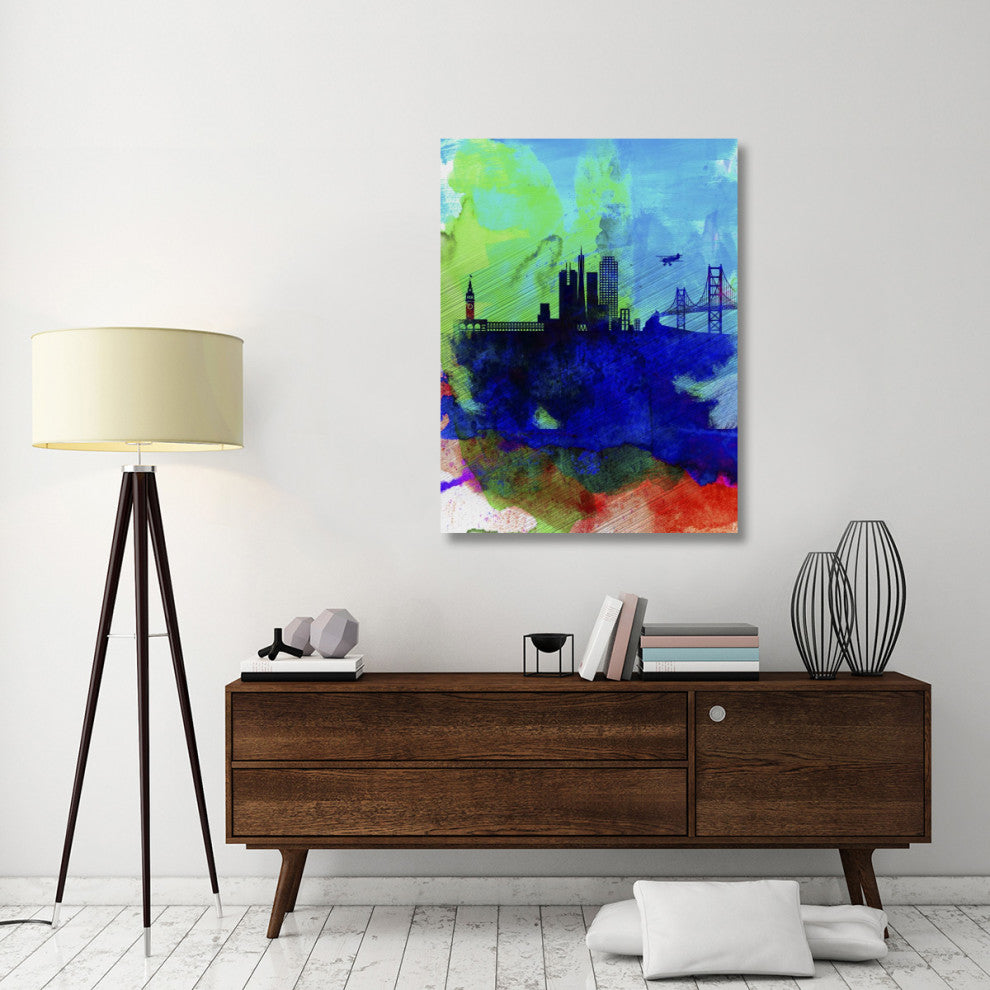 "San Francisco Watercolor Skyline 2" Fine Art Print