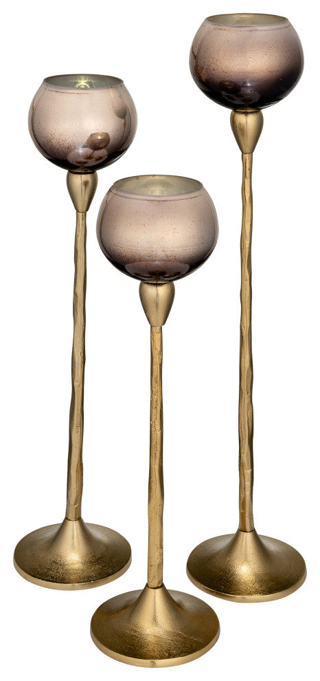 Glass, 24"H Tealight Holder, Champagne