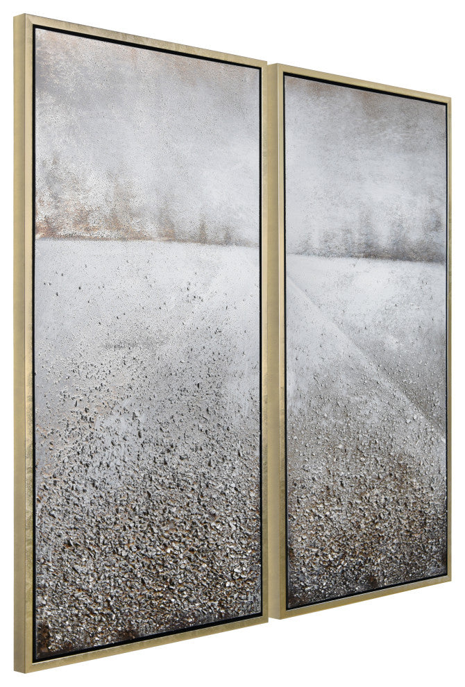 Pebble Road Textured Metallic Hand Painted Wall Art by Martin Edwards