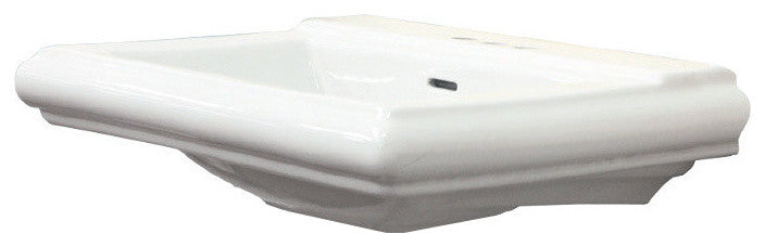 Avalon Vitreous China Pedestal Sink Only, White