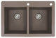 Radius 33" silQ Granite Double Bowl Kitchen Sink with 2 Holes in Espresso