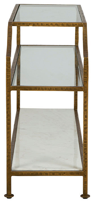 Marietta 48" Wide Glass Console Table, Gold