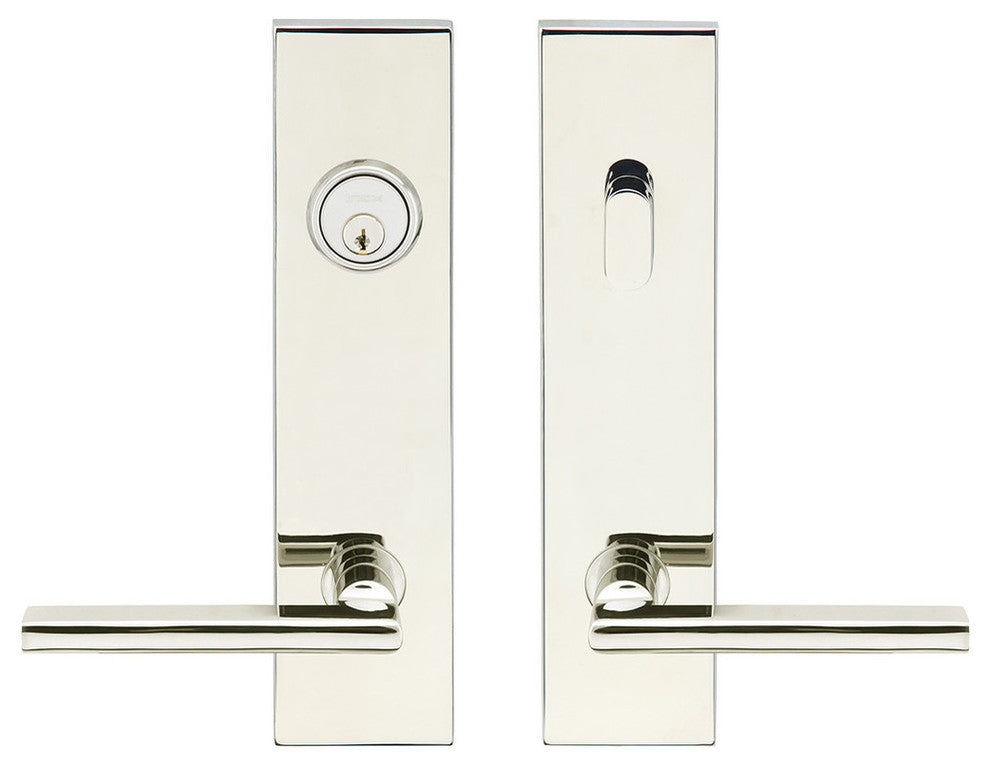 Sunrise Lever, Tubular Entry, Single Cylinder, LH, Polished Stainless Steel