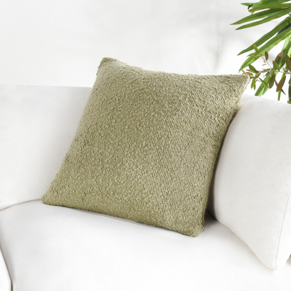Sava 22" Cotton Blend Throw Pillow by Kosas Home, Wheat Green, 22x22