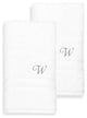 Denzi Hand Towels With Monogrammed Letter, Set of 2, W