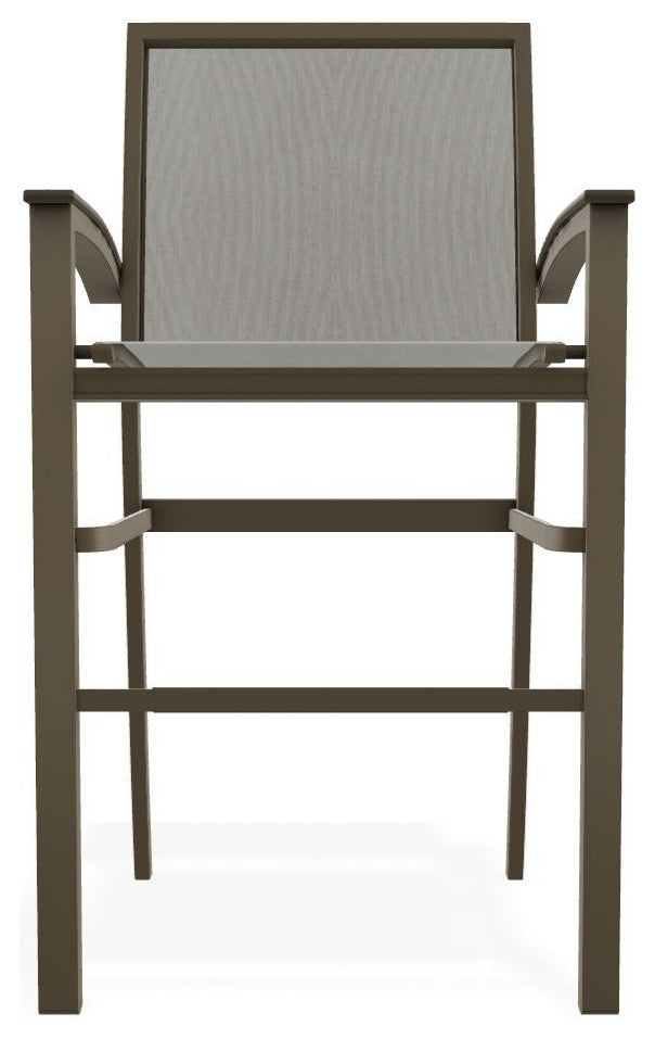 Bazza Sling Bar Height Stackable Outdoor Stool, Augustine Oyster/Beachwood