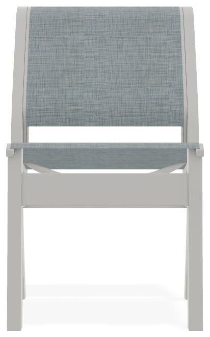 Leeward Sling Stackable Outdoor Dining Chair, Charm/Snow