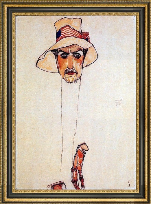 Egon Schiele Portrait Man Floppy H(Portrait ErwDominilk Osen)