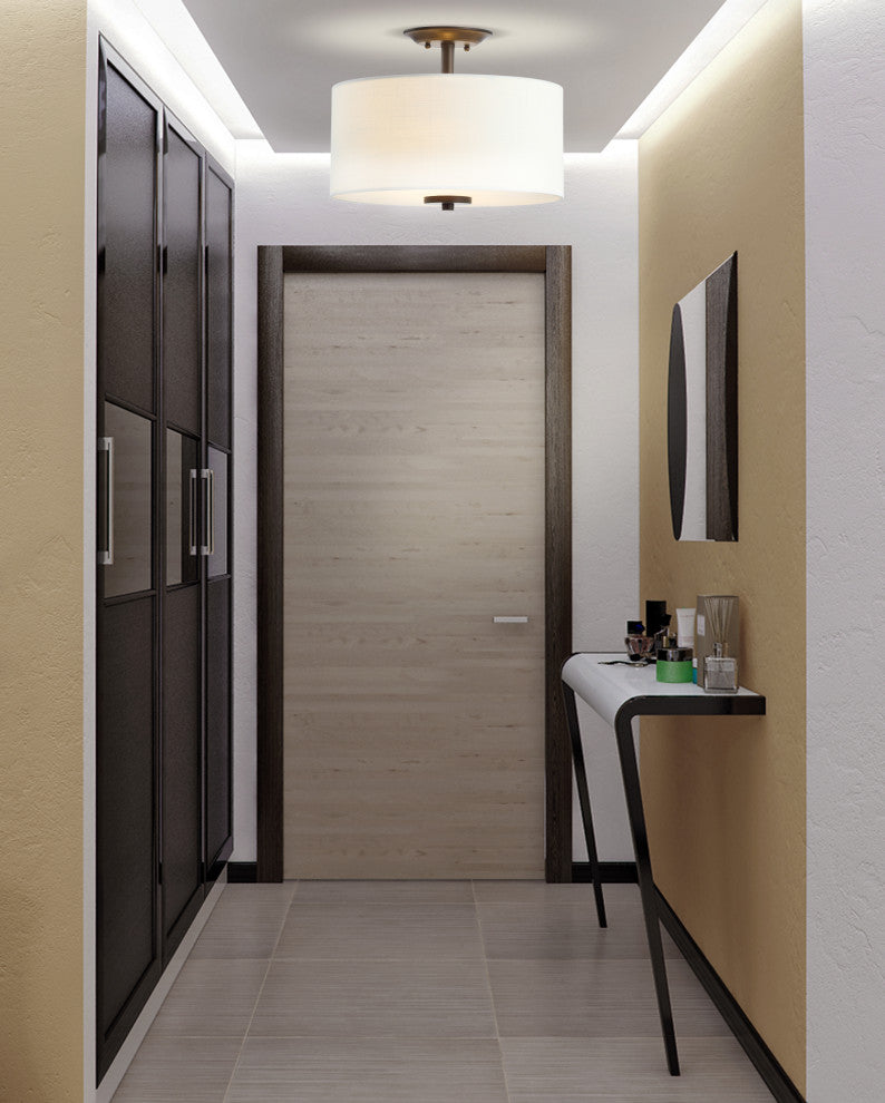 Marc 15" Metal LED Semi-Flush Mount, Oil Rubbed Bronze