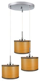 Merna 3-Light Cluster Pendant, Satin Nickel, Veneer/Nougat
