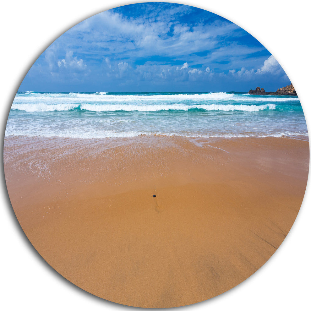 Peaceful Atlantic Seashore Portugal, Beach Disc Metal Wall Art, 11"