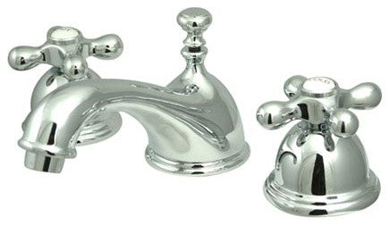 Kingston Brass Widespread Bathroom Faucet With Brass Pop-Up, Polished Chrome