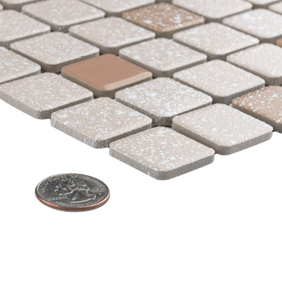 Crystalline Square Beige Porcelain Floor and Wall Tile
