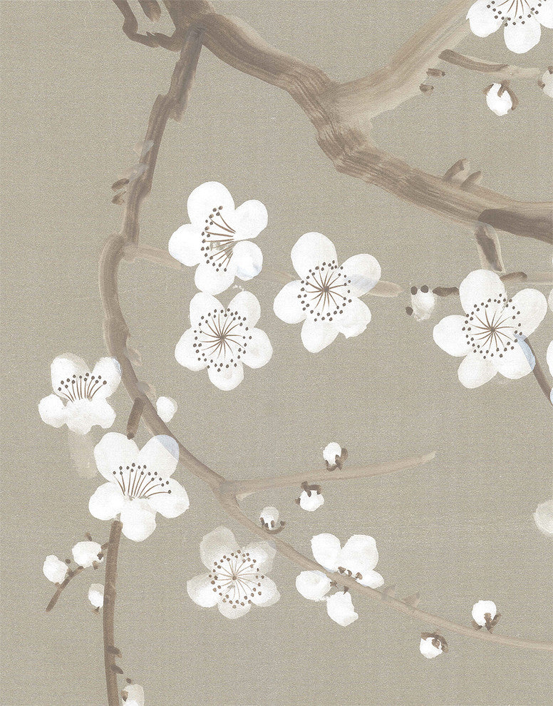 Chinoiserie Wall Mural Cherry Blossoms, Beige, Sample