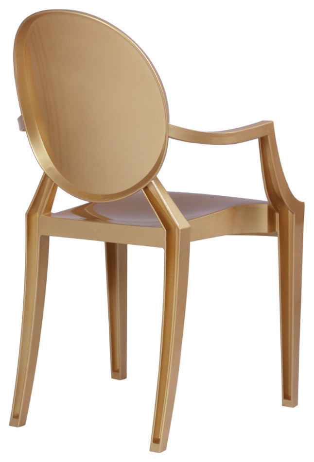 Modern Classics Clear Arm Chair, Gold