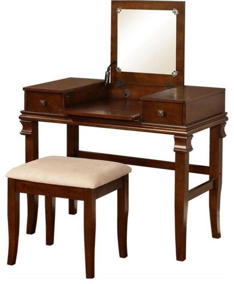 Pemberly Row Vanity Set in Walnut (2 Pieces)