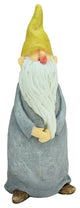 20" Gnome with Gray Robe and Yellow Cap Outdoor Patio Garden Statue