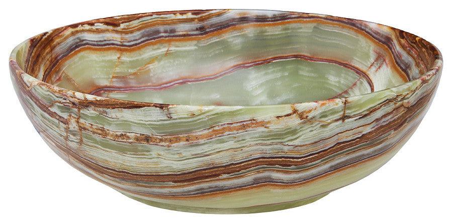 12" Laurus Collection Whirl Green Onyx Bowl