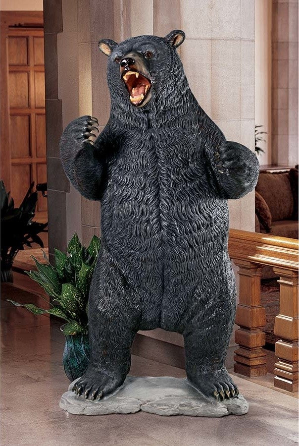 Growling Black Bear Statue