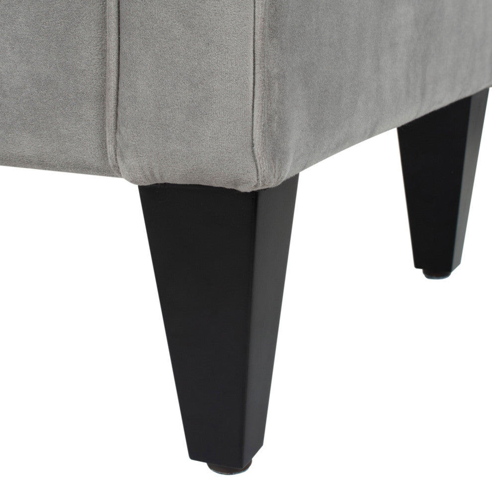 Jacqueline 58" Tufted Storage Bench, Opal Gray Velvet