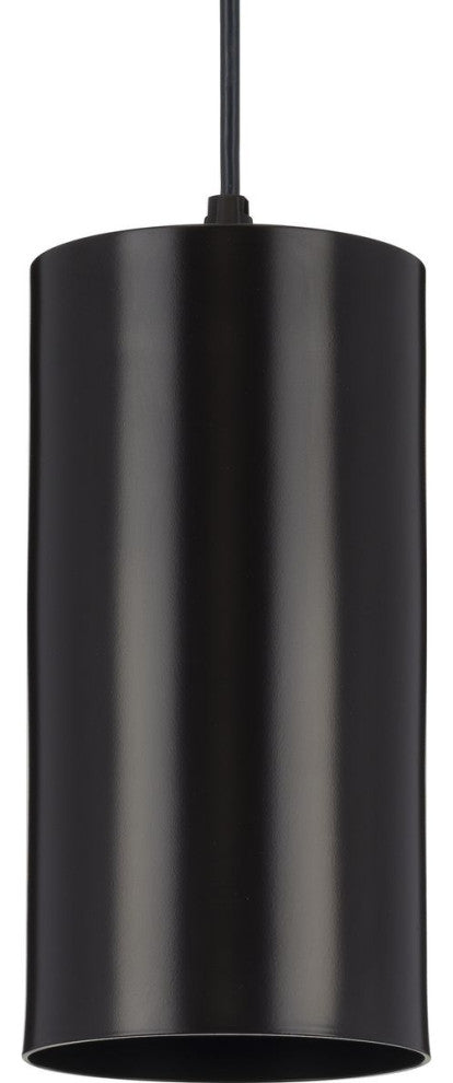 Cylinder 6" 1-Light LED Modern Outdoor Pendant Hanging Light, Antique Bronze