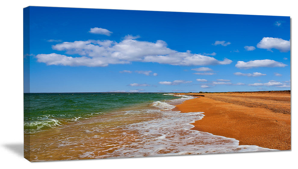 "Green Waters On Winter Day Beach" Seashore Canvas Print, 40"x20"