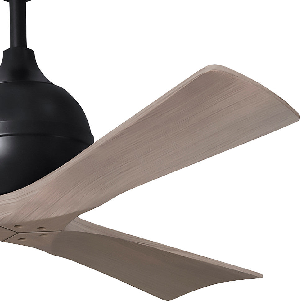 Irene-3 Paddle Fan, Matte Black, 52", Gray Ash Blades