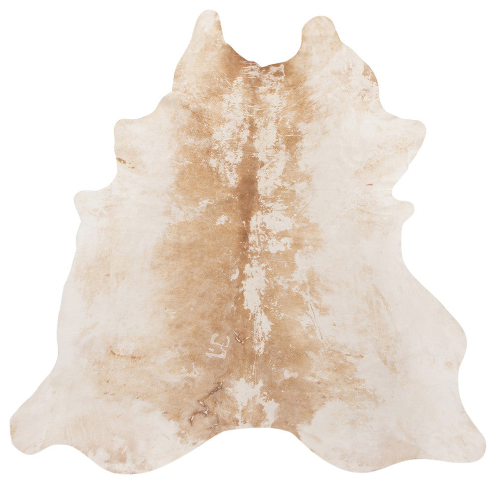 Harland Modern Cowhide Rug, Tan