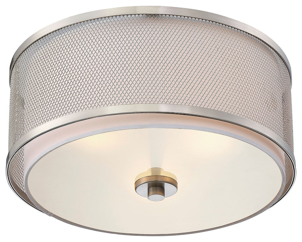 3-Light Flush Mount, Brushed Nickel