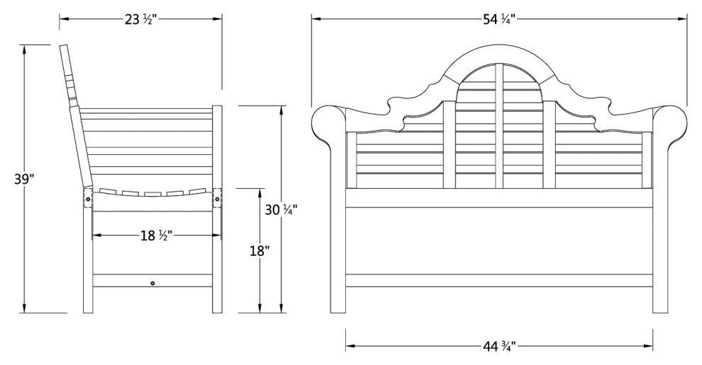 Lutyens Teak Wood 4 Feet Outdoor Bench