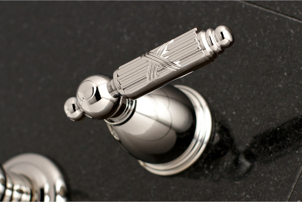 Kingston Brass Two-Handle Wall Mount Tub Faucet, Polished Nickel