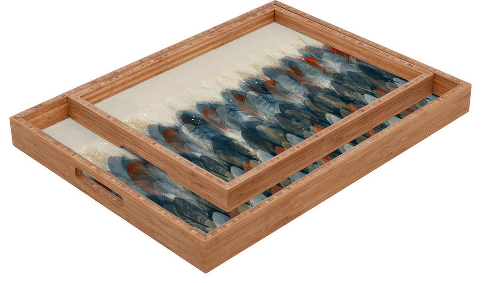 Deny Designs Brian Buckley Feather Moon Rectangular Tray