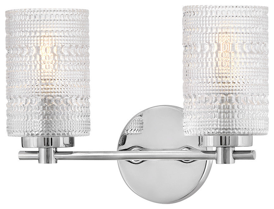 Lark Mabel Small Two Light Vanity, Chrome