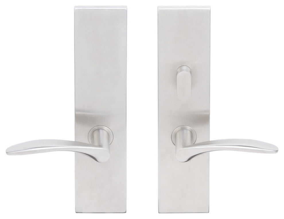 Crest Lever, Tubular Passage With Privacy Bolt, Left Hand, Satin Stainless Steel