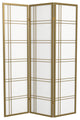 6' Tall Double Cross Shoji Screen, Special Edition, Gold, 3 Panels