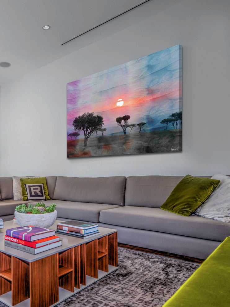 "Plains Sunset" Print on Canvas, 24"x16"