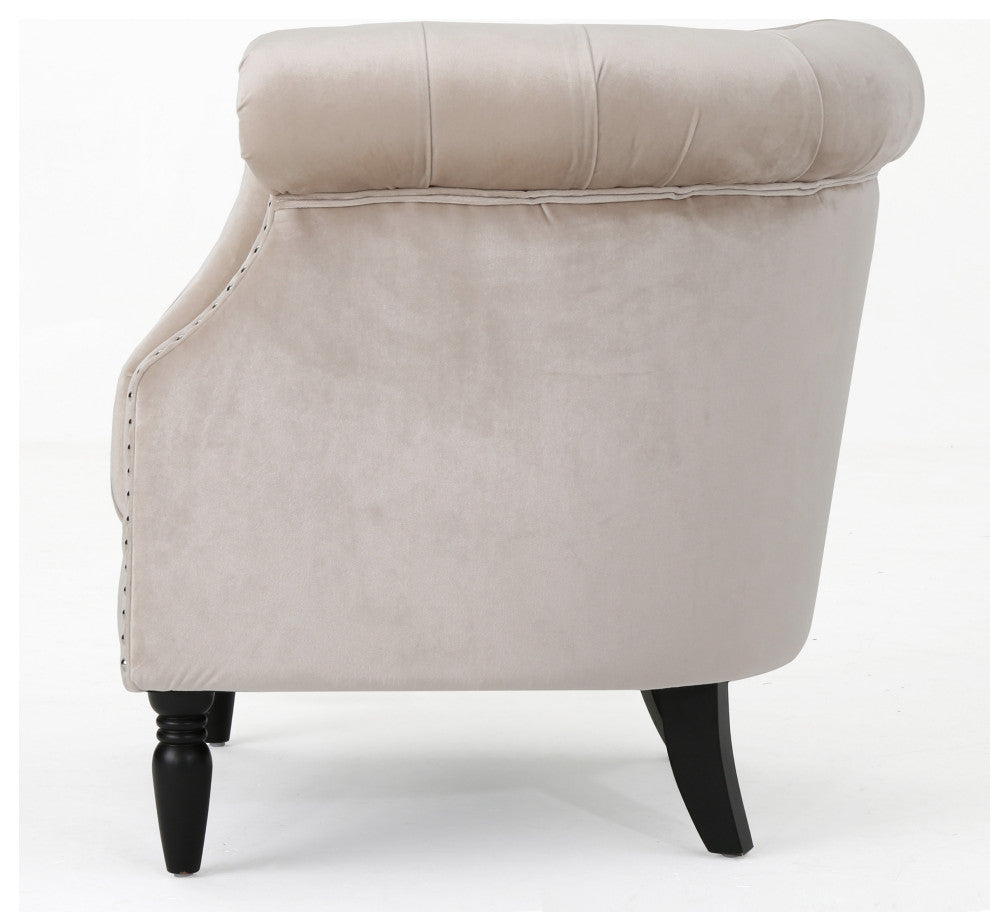 GDF Studio Aries New Velvet Tub Style Club Chair, Champagne