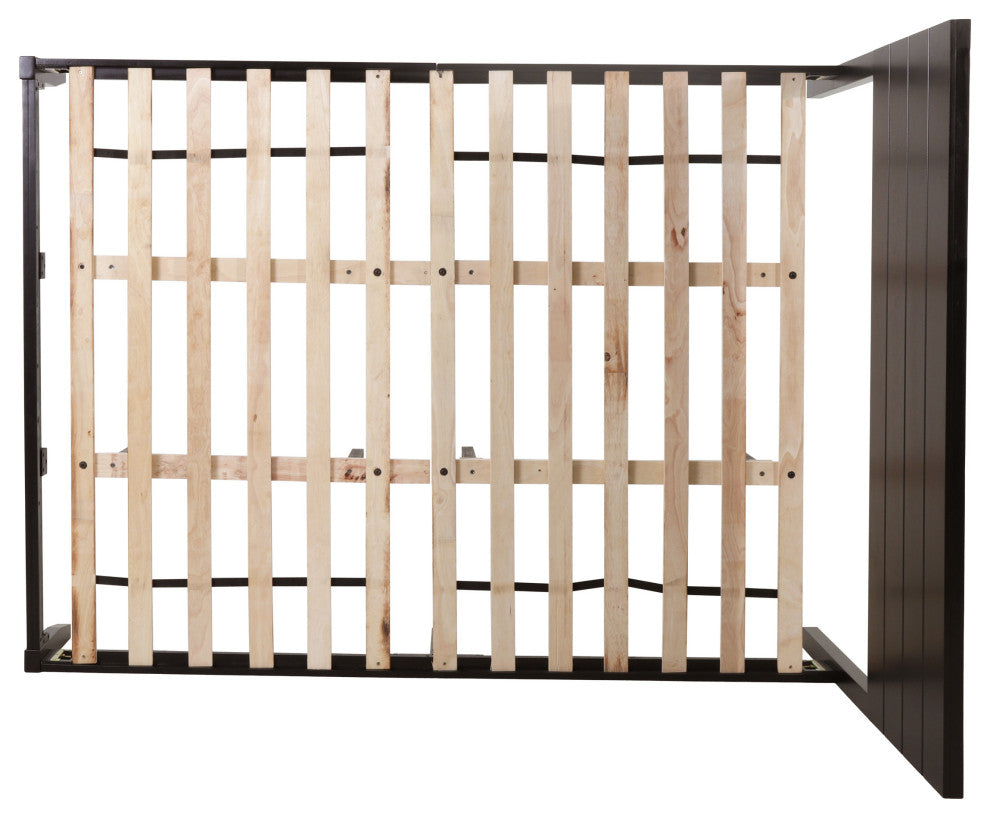 Apollo Queen Size Bed With Headboard, Black Finish, Natural