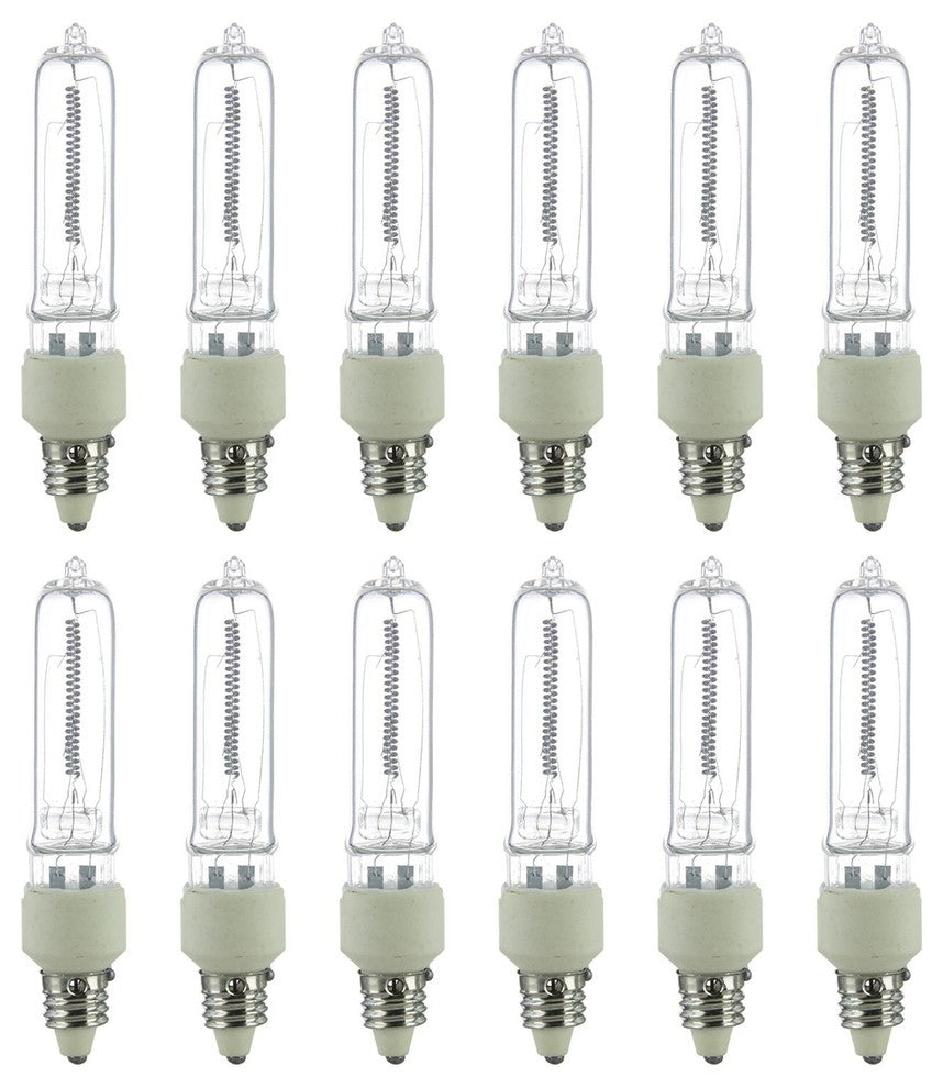 12 Pack Sunlite Halogen 250 Watt Single Ended T4 Mini Can Base Clear Light Bulb