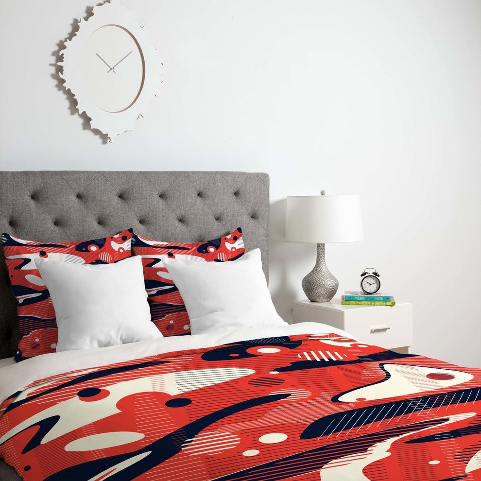 Deny Designs Sam Osborne Moonscape Rust Duvet Cover - Lightweight